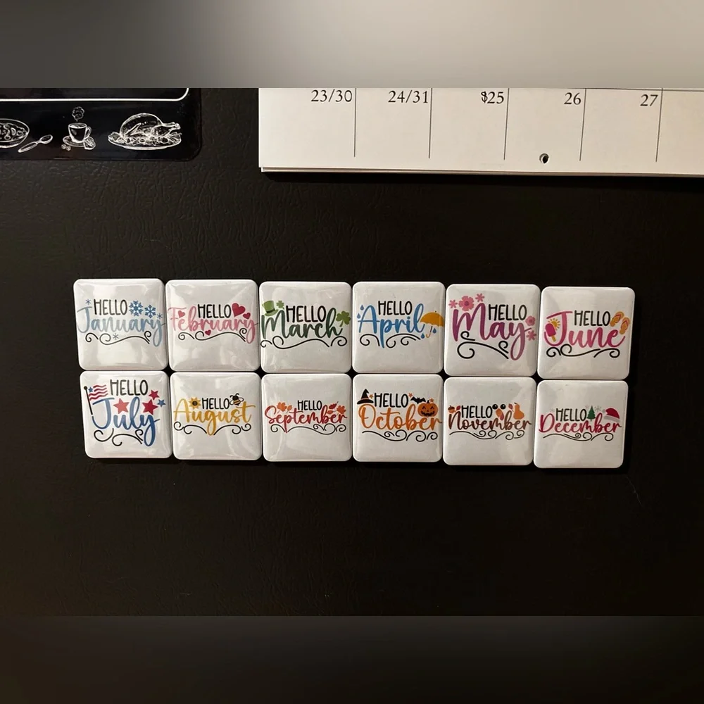 Colorful Monthly Magnets Set